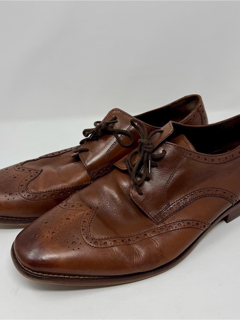 Florsheim |  Brown Leather Wingtip Oxfords, Size 12 - EUC